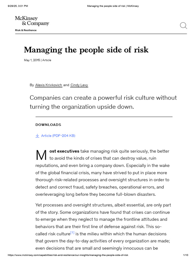Building a Strong Risk Culture | PDF | Risk | Consensus Decision Making