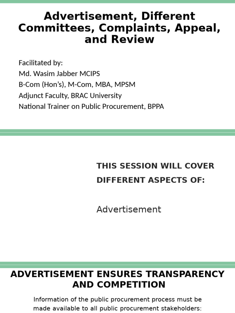 Advertisement - Committees & Complaints and Appeal | PDF | Complaint