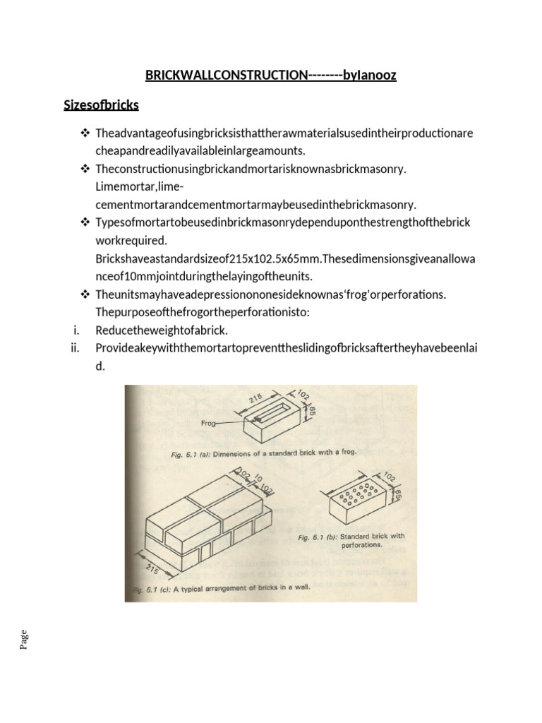 Brick Wall Construction (15) | PDF | Masonry | Ceramic Materials