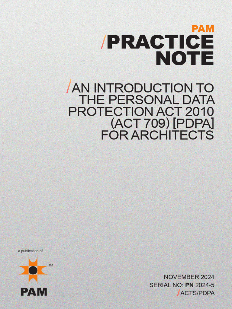 PAM Practice Notes 2024 No.5 - An Introduction To The Personal Data ...