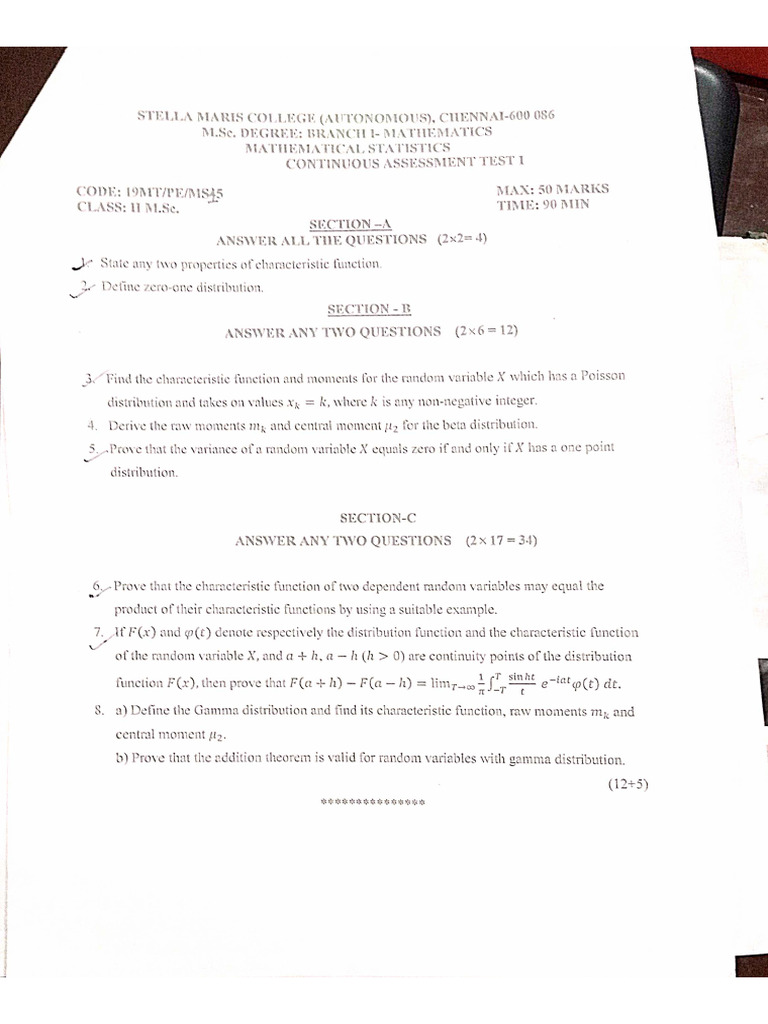 CA I Question Papers | PDF
