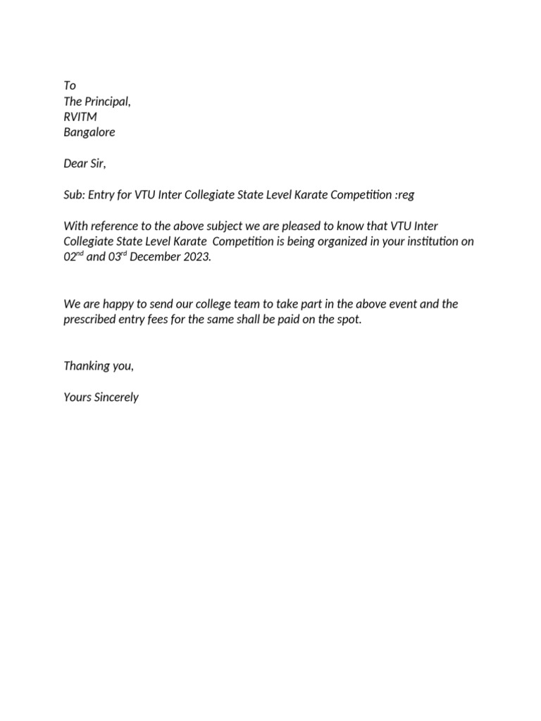 Entry Letter | PDF