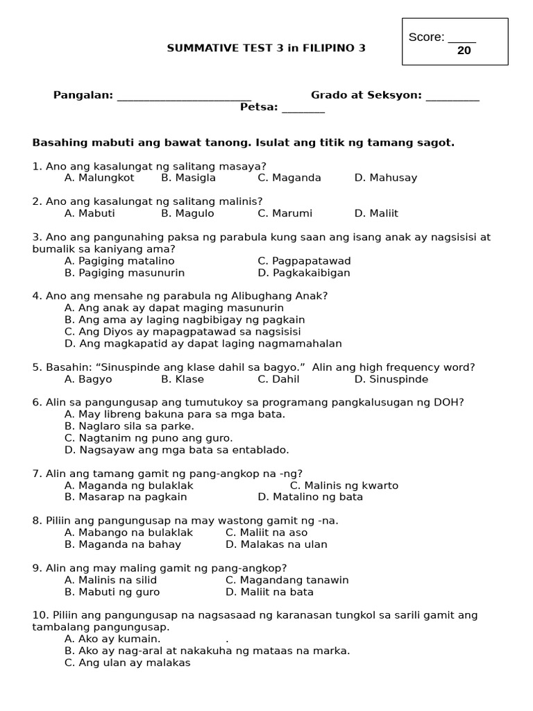 Summative 3 Week 5to6 | PDF