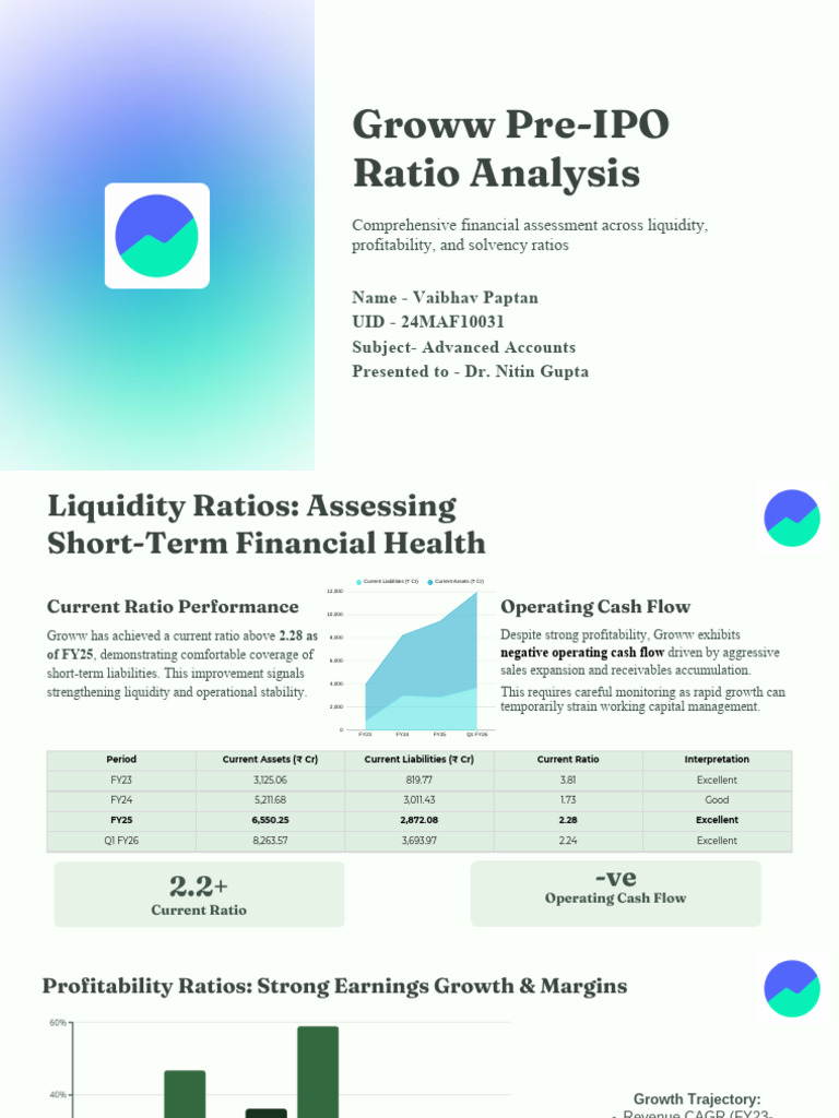 Groww Pre-IPO Financial Ratio Analysis | PDF | Leverage (Finance ...
