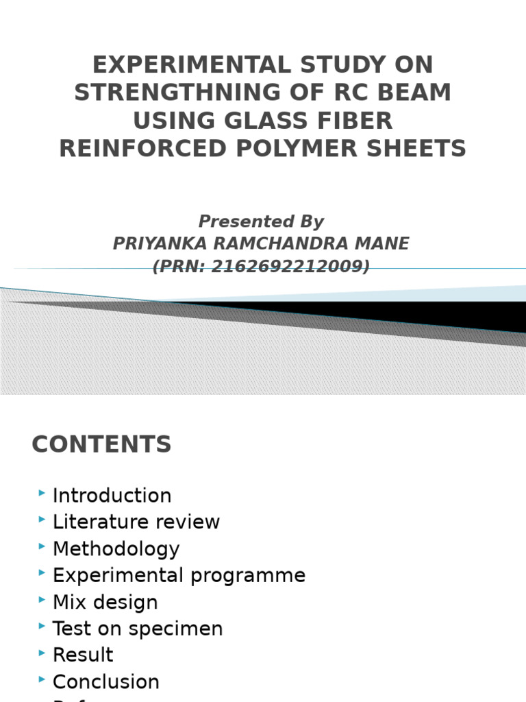 Strengthening RC Beams with GFRP Sheets | PDF | Fibre Reinforced ...