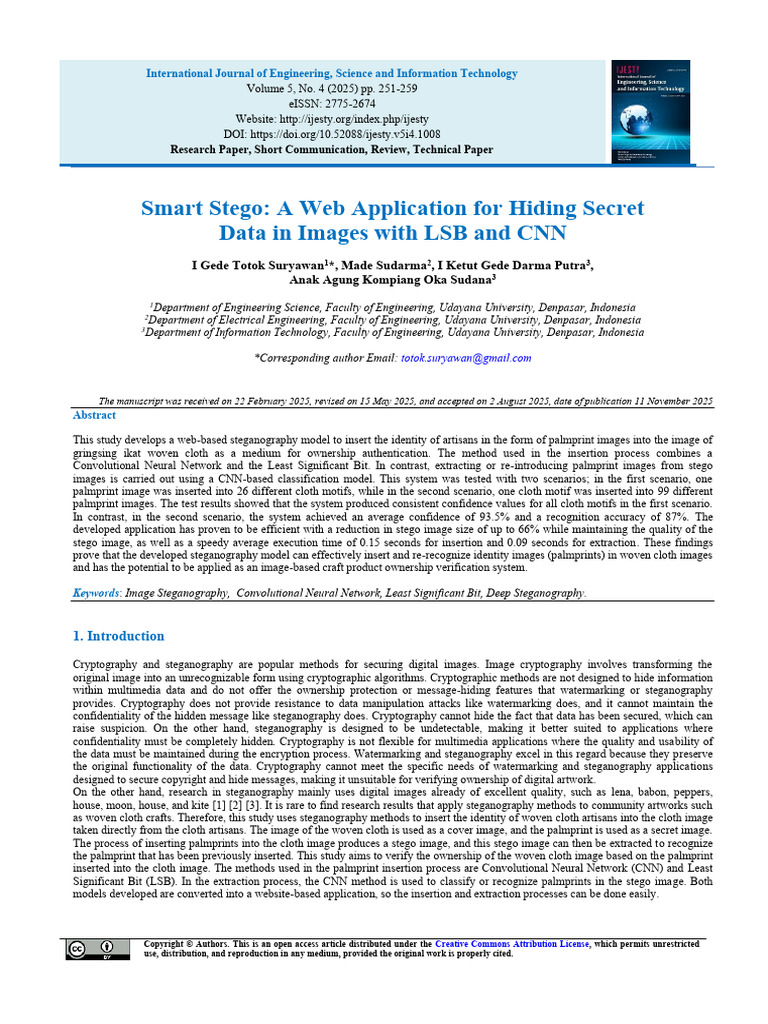 Smart Stego: A Web Application For Hiding Secret Data in Images With ...