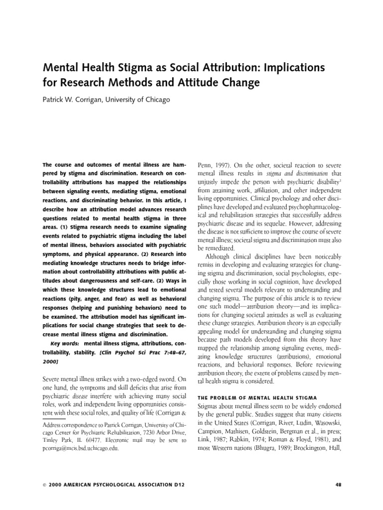 Understanding Mental Health Stigma | PDF | Social Stigma | Mental Disorder