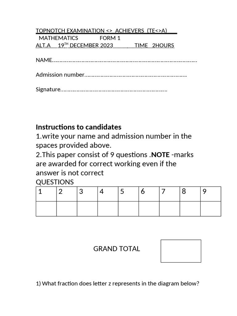 Topnotch Examination 22 | PDF