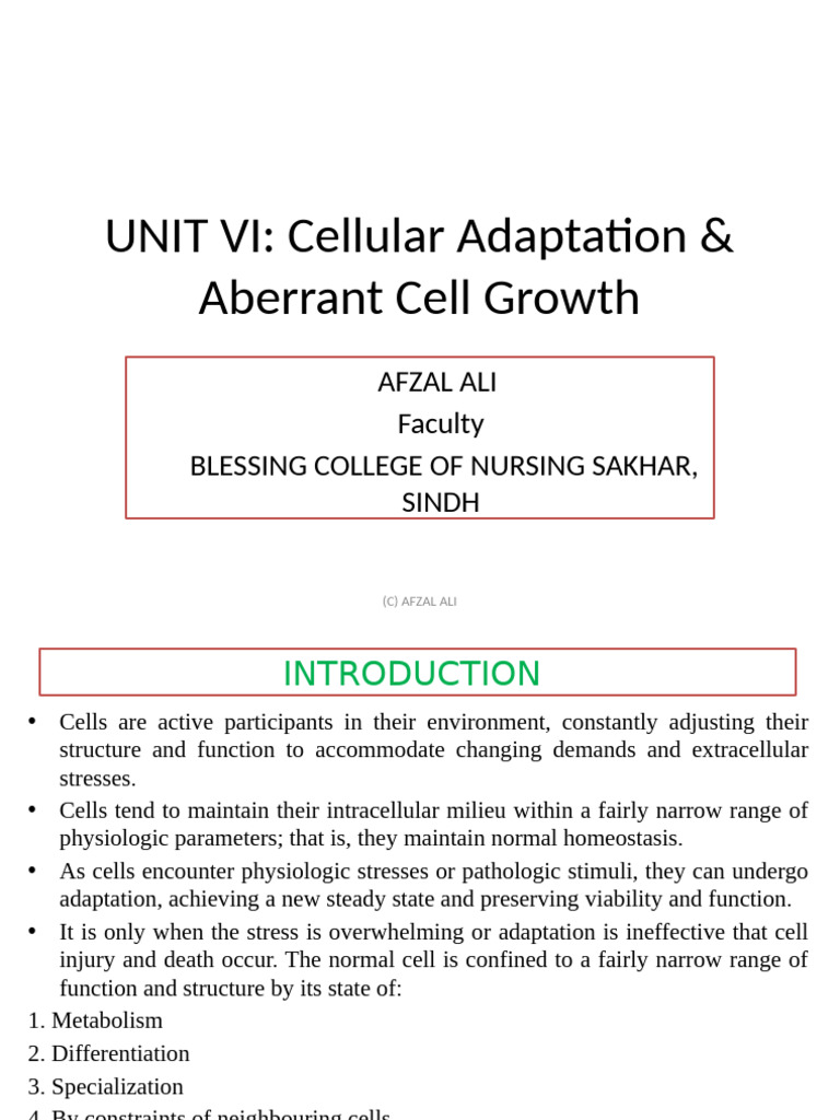 Cellular Adaptation and Injury Mechanisms | PDF | Necrosis | Atrophy