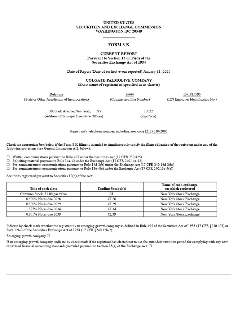 Form 8-K: United States Securities and Exchange Commission Washington ...