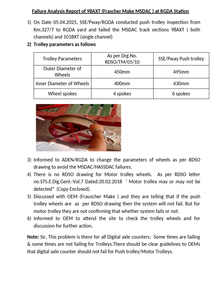 Failure Analysis of 98AXT MSDAC at RGDA | PDF