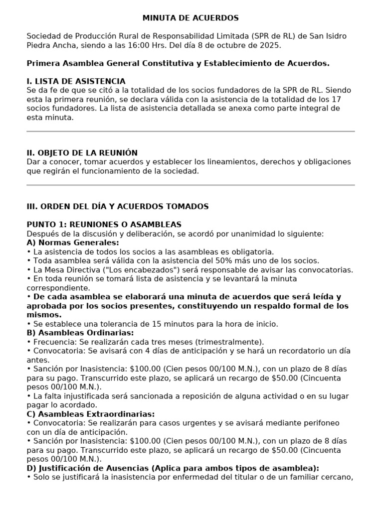 Minuta de Acuerdos | PDF | Gobierno