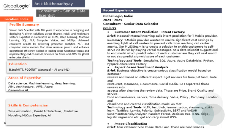 Sample Profile - Anik Mukhopadhyay | PDF | Artificial Intelligence ...