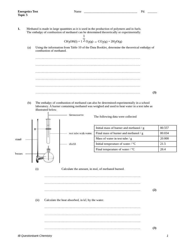 Energetics_practice_sheet__1_ | PDF | Heat | Ozone