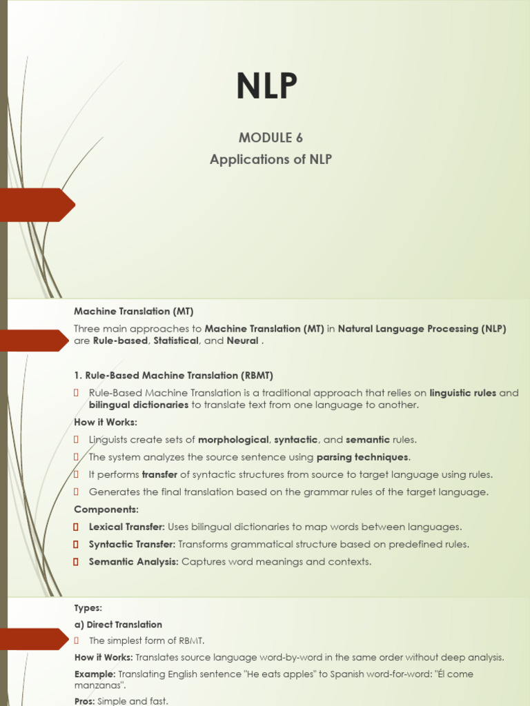 NLP Applications: Machine Translation & IR | PDF | Human Communication ...