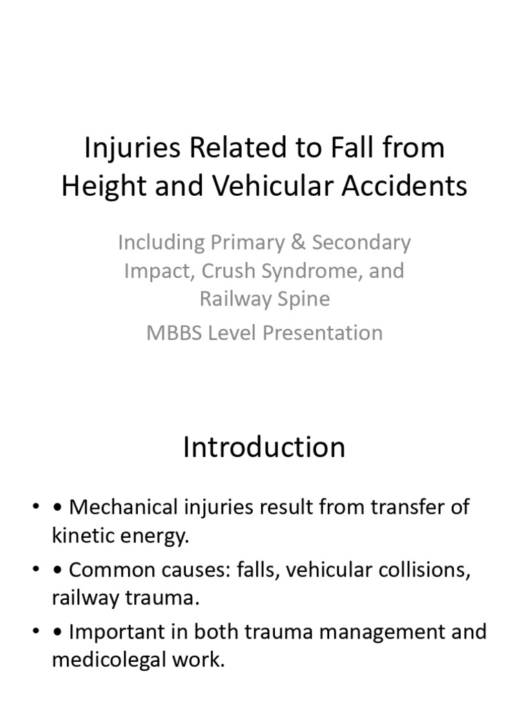 Fall and Vehicle Injury Mechanisms | PDF | Diseases And Disorders ...