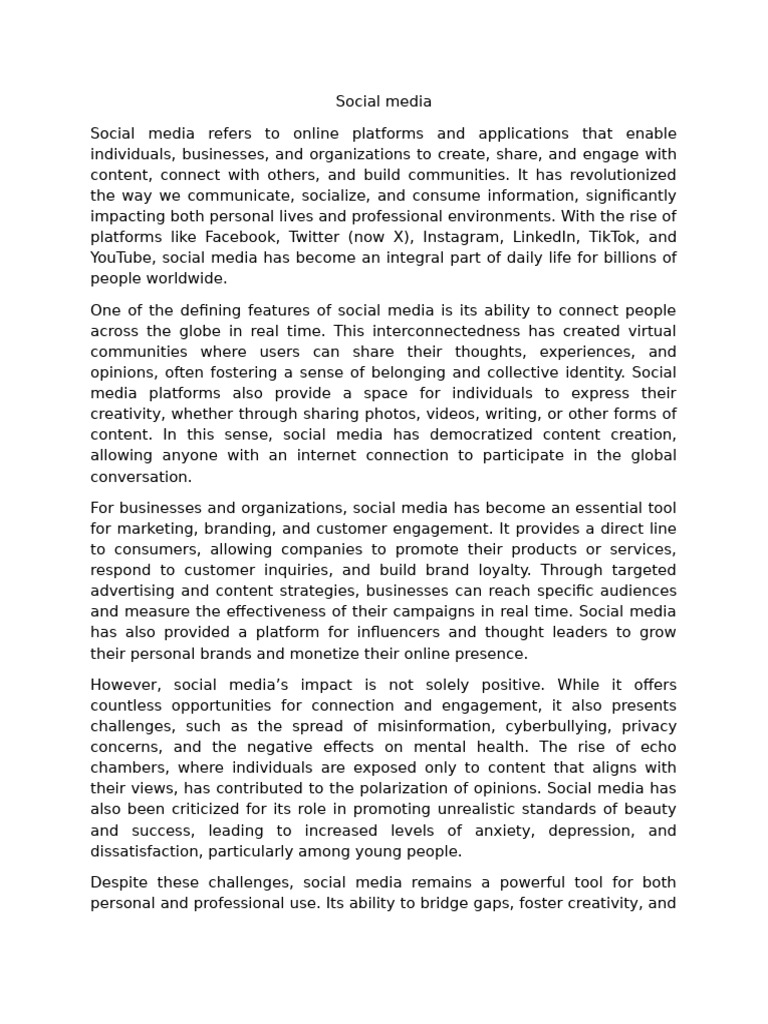 Understanding Social Media's Impact | PDF | Social Media | Popular ...