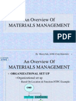 An Overview of Materials Management: by Manoj Sah, AGM (Corp Materials)