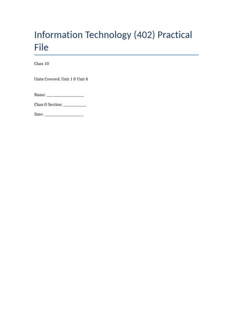 IT Practical: Digital Docs & Safety Skills | PDF