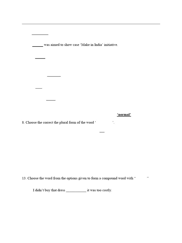 English Exam Paper for Class X | PDF | Linguistic Typology | Semantic Units