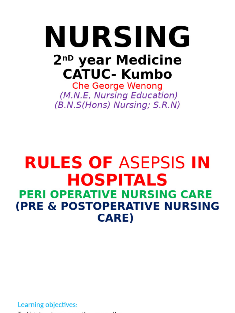 Perioperative Nursing Care Guidelines | PDF | Surgery | Anesthesia