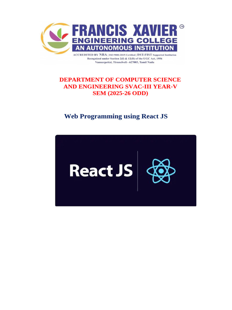 Web Programming with React JS Plan | PDF | Computer Science | Computer ...
