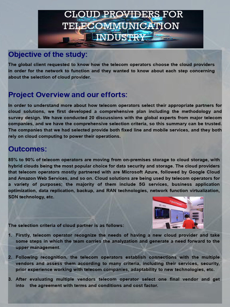 Telecom Operators' Cloud Provider Selection | PDF