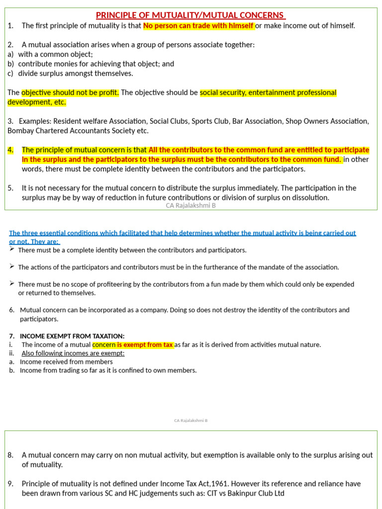 Understanding Mutuality Principles and Taxation | PDF | Taxes | Tax ...