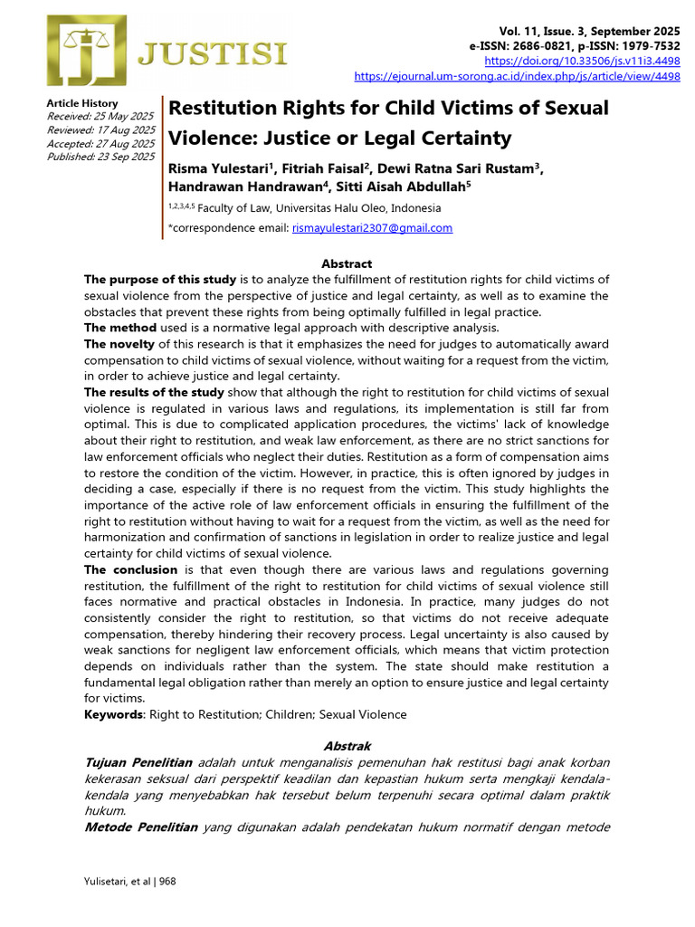 Restitution Rights for Child Victims of Sexual Vio | PDF | Crimes ...