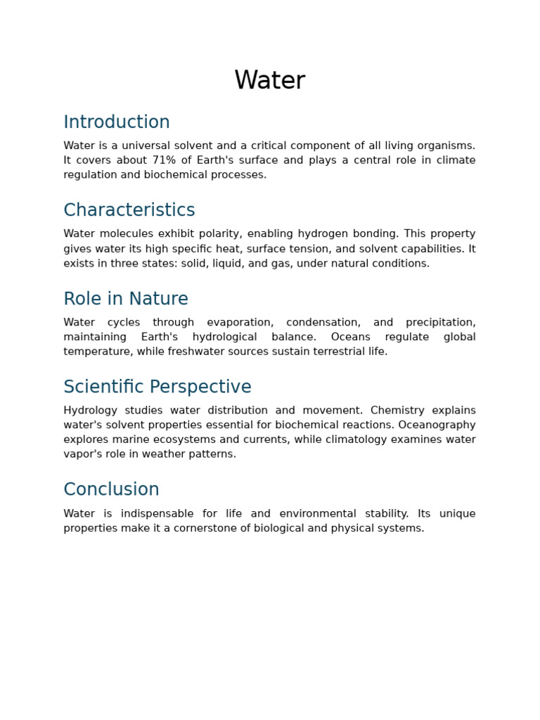 Water | PDF