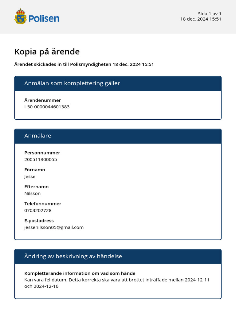 Komplettering Stold 2024-12-18 | PDF