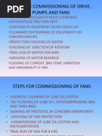 Steps for Commissioning of Drive , Pumps And