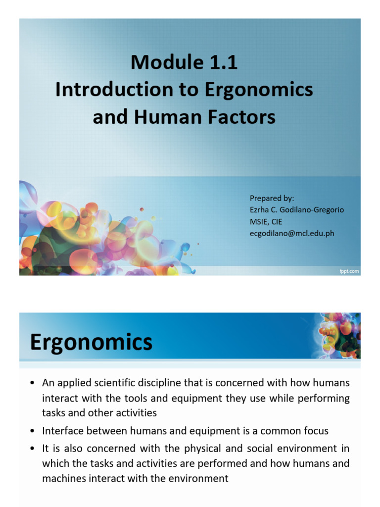 Introduction to Ergonomics Basics | PDF | Anatomical Terms Of Motion ...