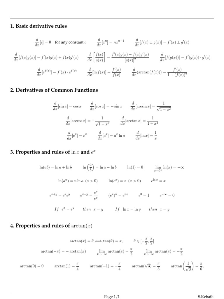 Useful Rules - Règles Et Propriétés Utiles | PDF | Geometry | Algebra
