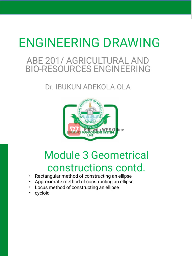 ABE 201 - 3 ENGINEERING DRAWING I VIRTUALS 1 Module 3 | PDF | Ellipse ...