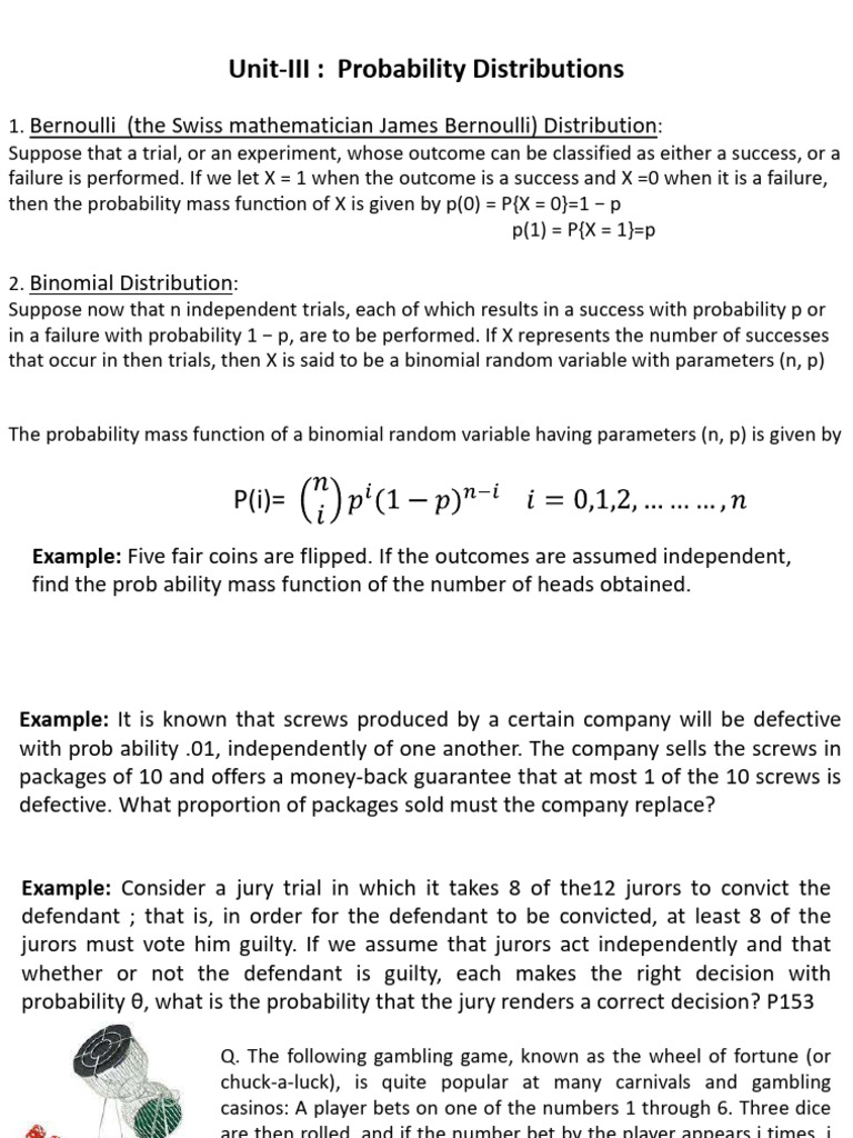Unit-III (1) | PDF | Poisson Distribution | Teaching Mathematics