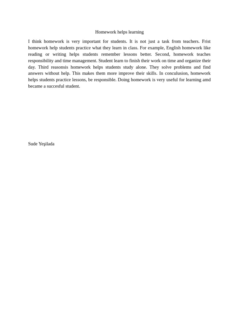 Importance of Homework for Students | PDF