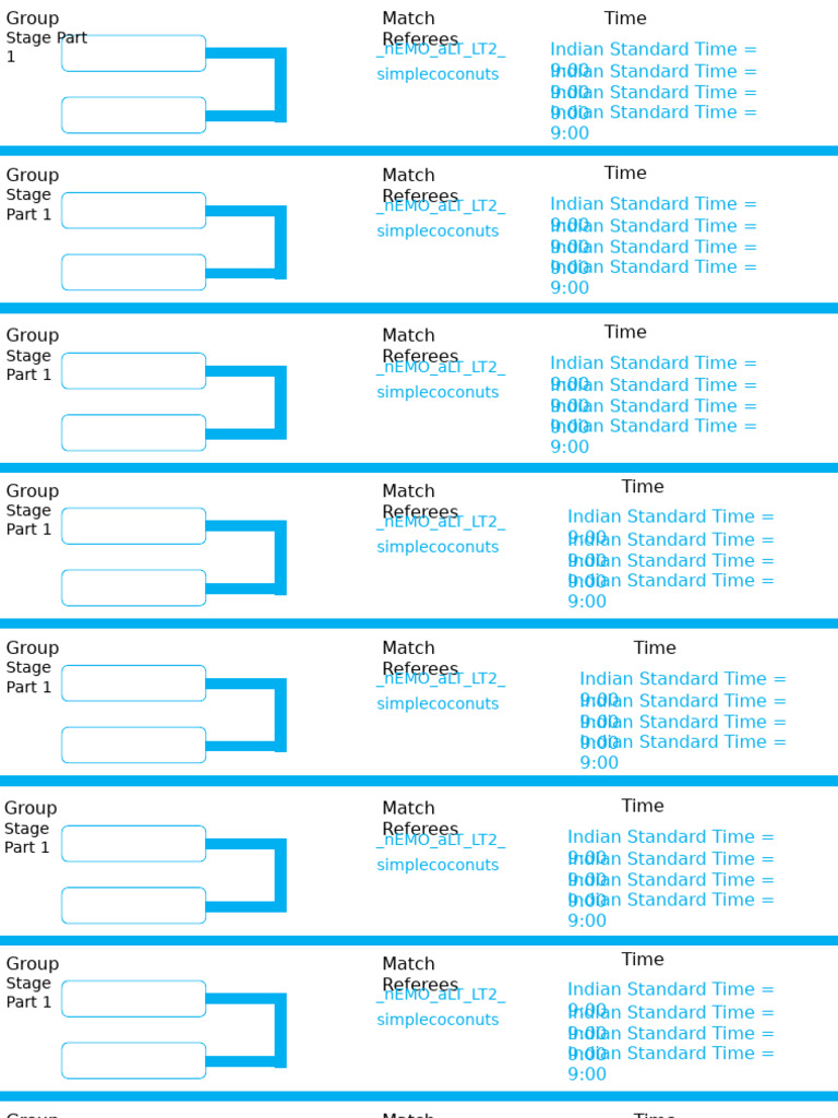 Match Referees Schedule IST | PDF