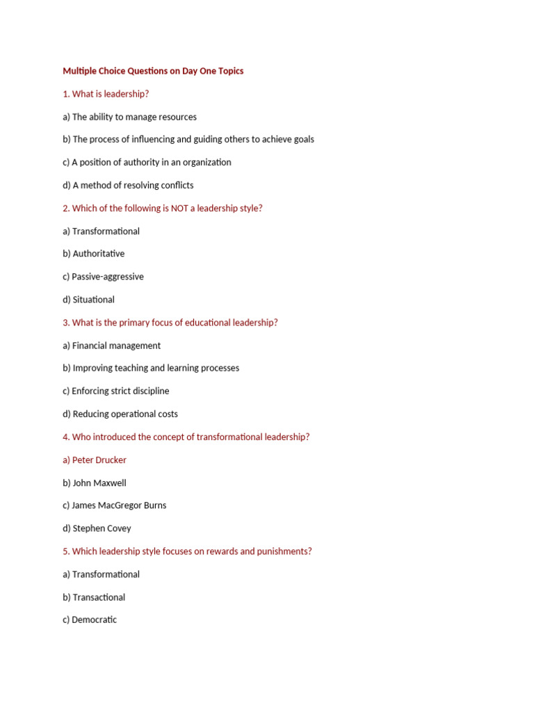 MCQs Day One | PDF