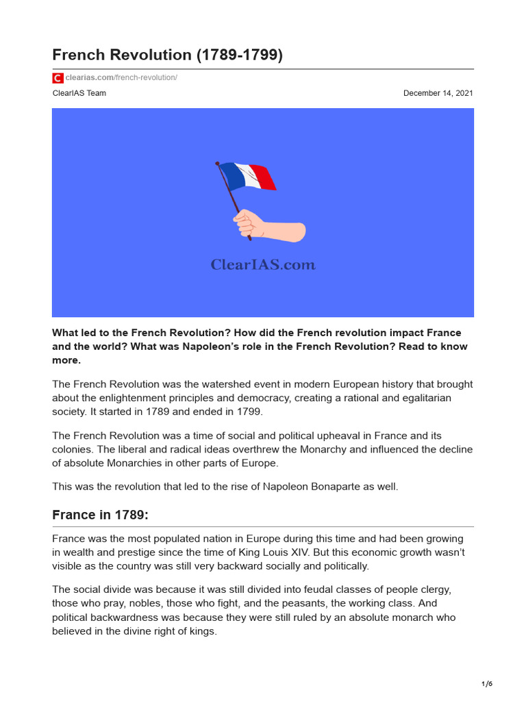 Causes and Impact of the French Revolution | PDF | French Revolution ...
