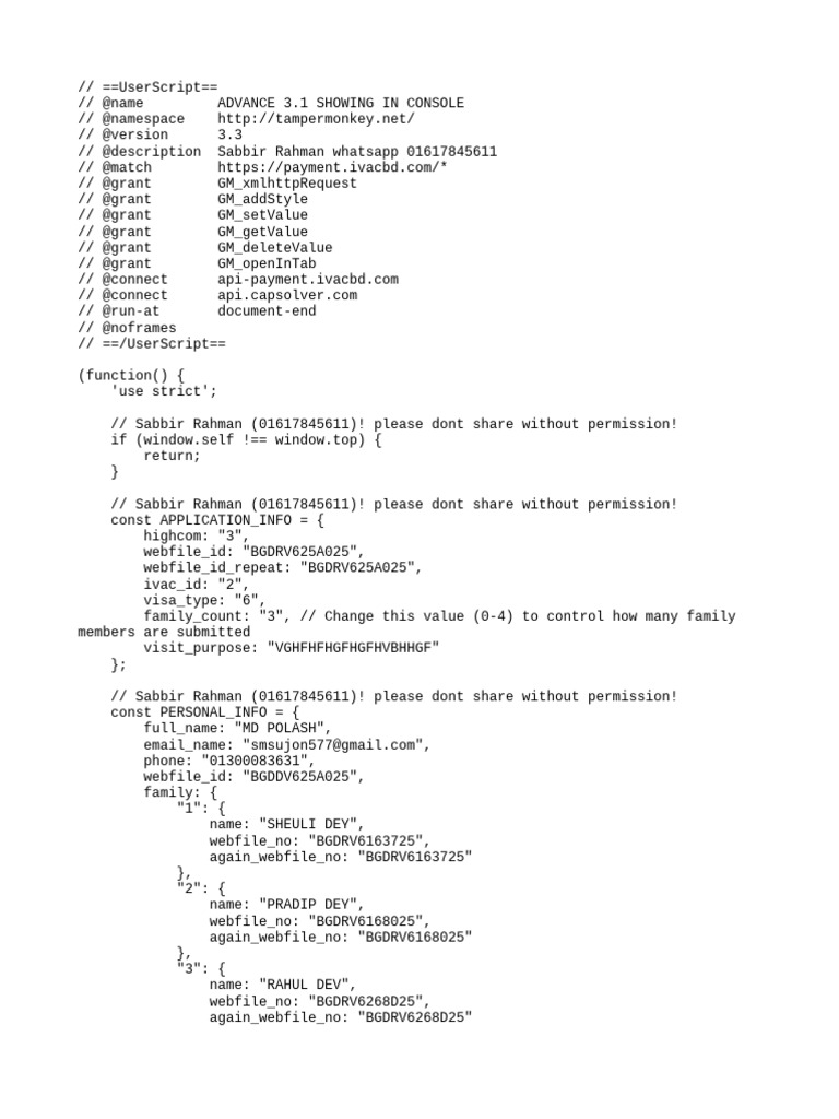 IVACBD Payment Script Overview | PDF