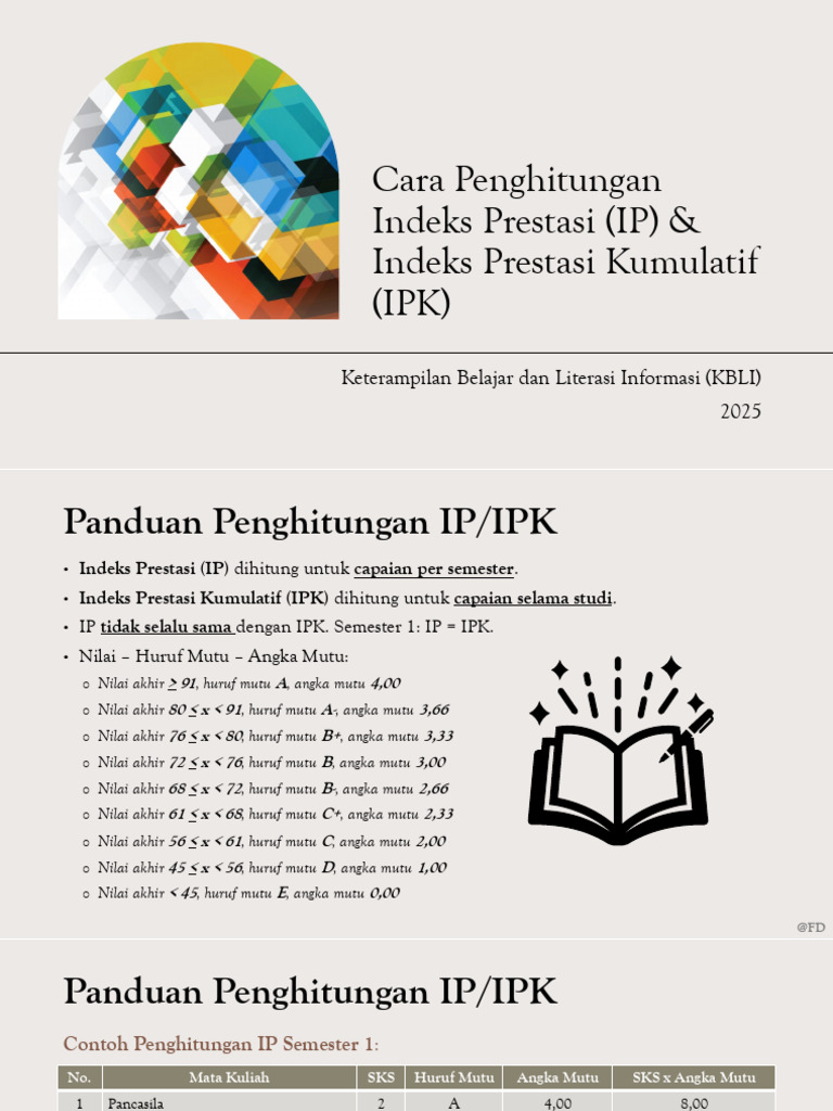 Panduan Hitung IP dan IPK Mahasiswa | PDF
