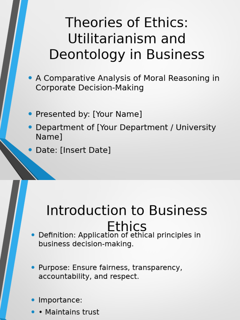 Theories of Ethics Utilitarianism Deontology | PDF | Utilitarianism ...