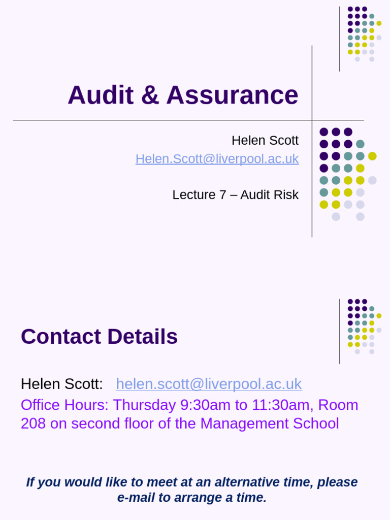 Understanding Audit Risk Components | PDF | Going Concern | Audit