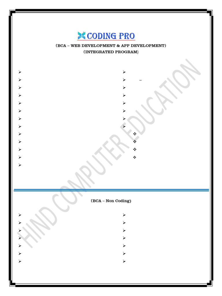 BCA Web & App Development Curriculum | PDF