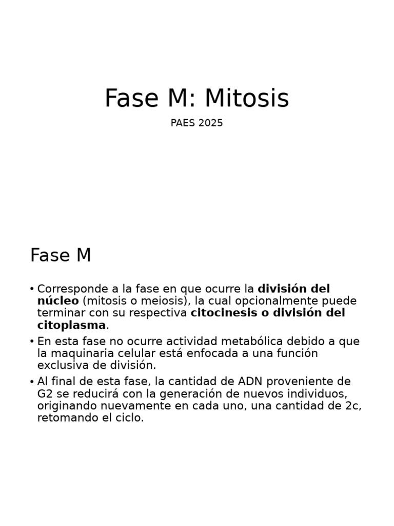 Mitosis: Fases y Control del Ciclo Celular | PDF | Mitosis | Anatomía ...