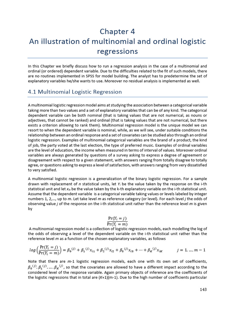 Chapter 4 | PDF | Logistic Regression | Dependent And Independent Variables