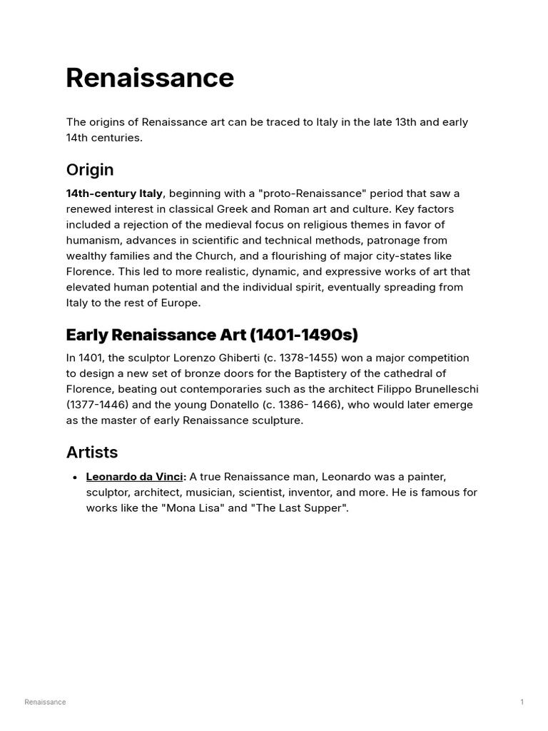 Rena Isance | PDF | Renaissance Art | Renaissance