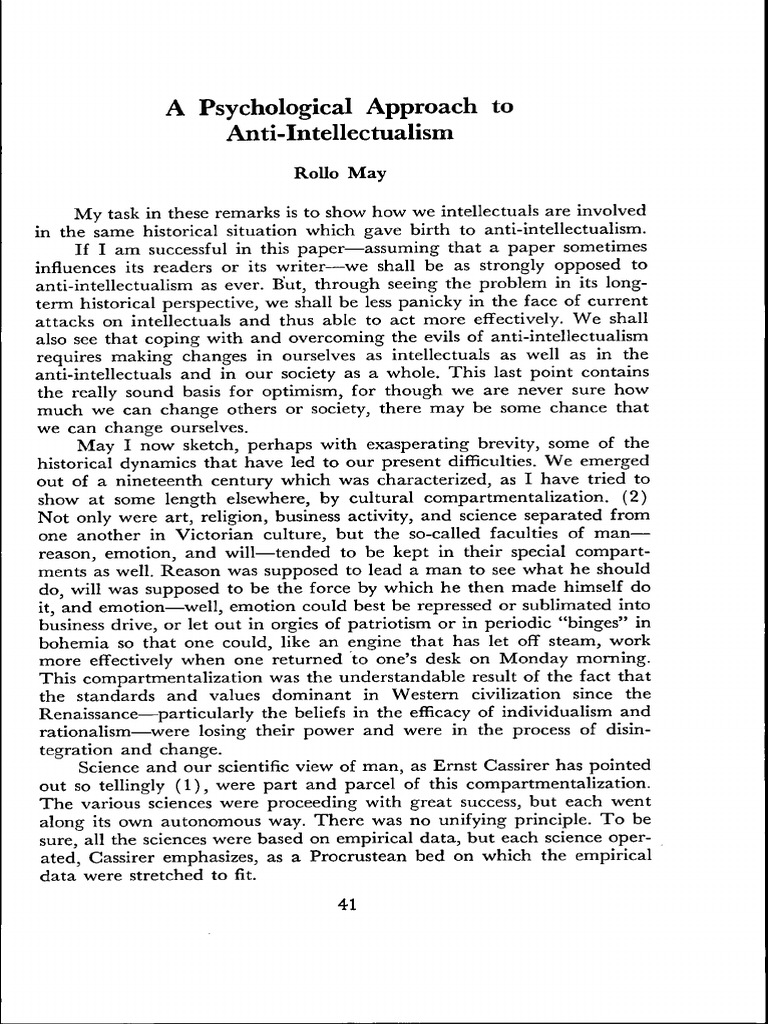 Understanding Anti-Intellectualism | PDF | Psychotherapy | Knowledge
