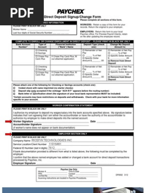 Direct Deposit Form
